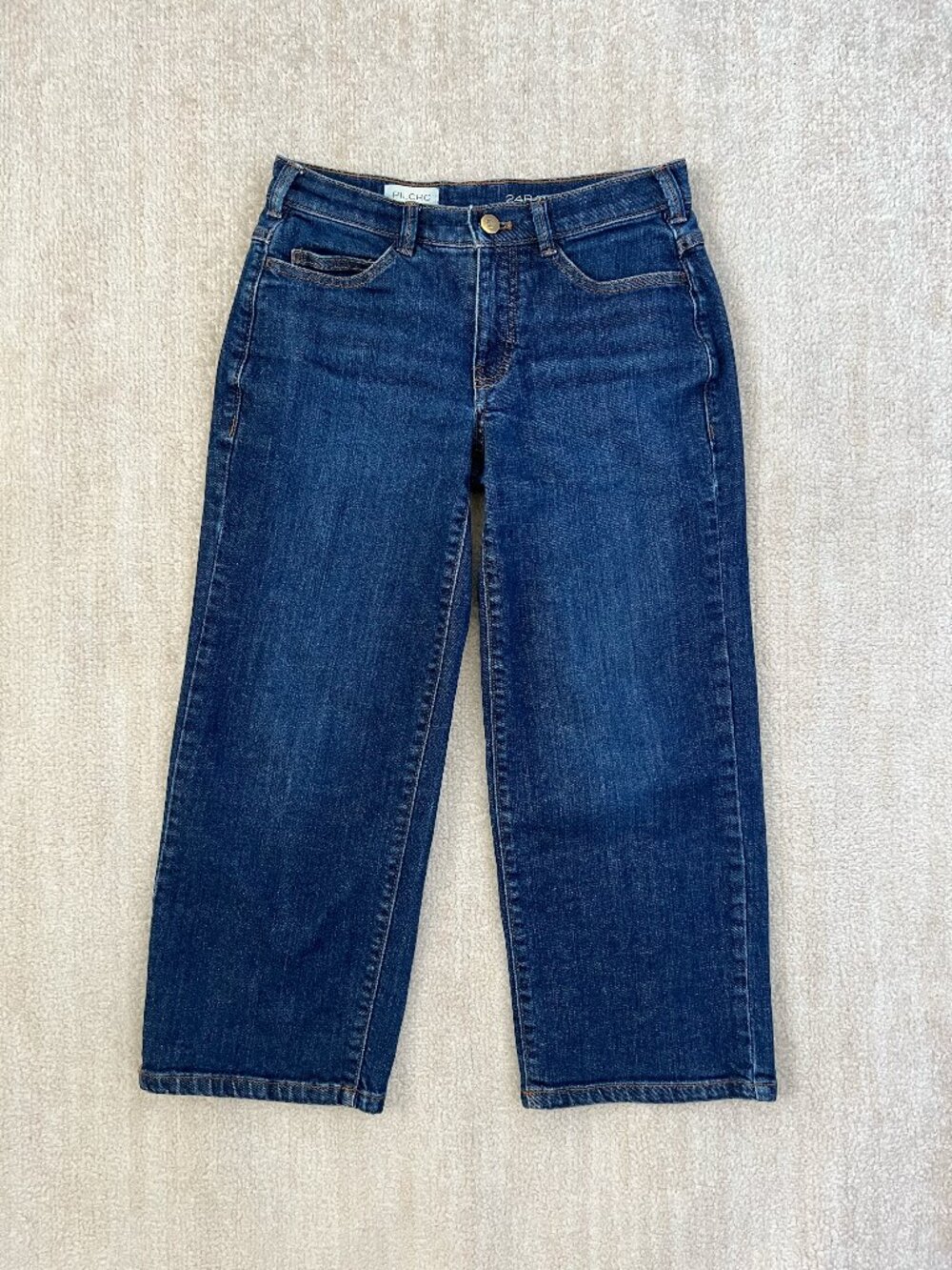 Anthropologie Pilcro Cropped Straight Leg Jeans Blue 24P Petite